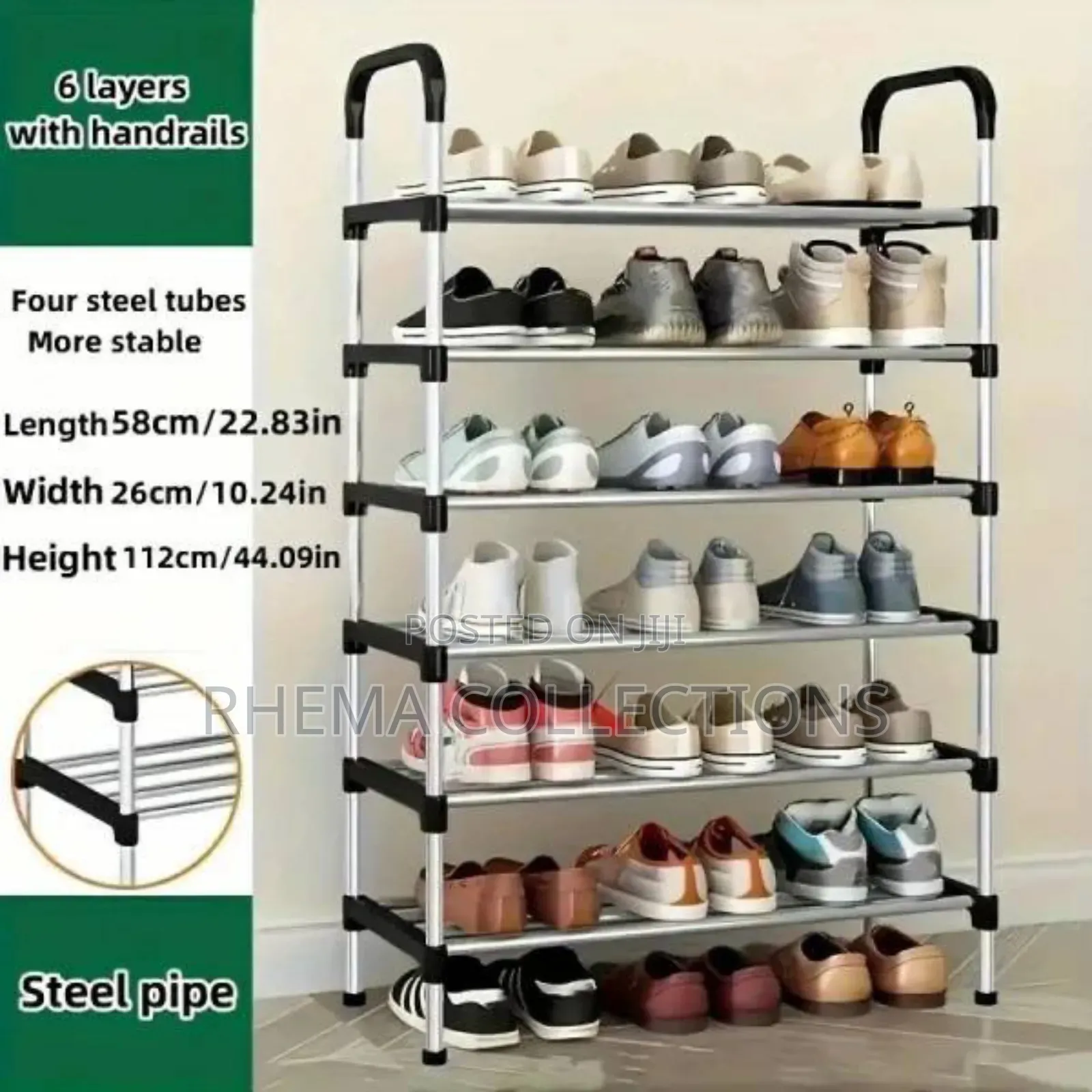 6 Step Big Iron Strong Shoe Rack _BIG POLE