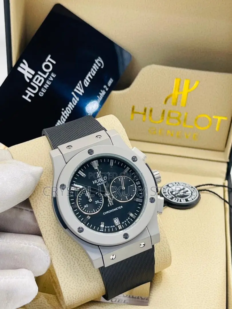 Hublot Quality Luxury Chronograph Rubber Strap Wristwatch
