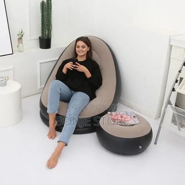 Inflatable Sofa With Foot Cushion With Electric Pump