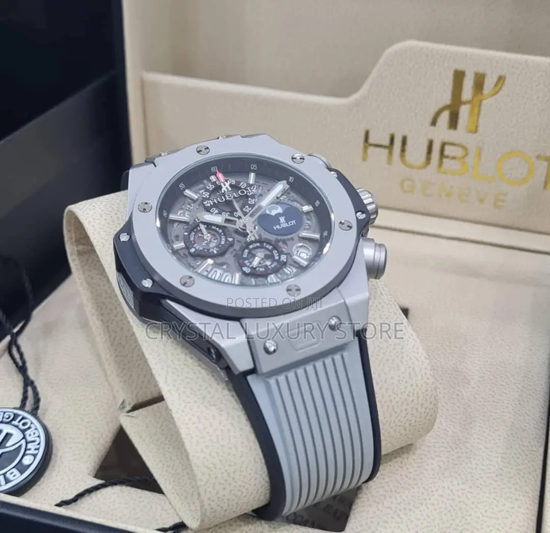 Hublot Quality Luxury Men Rubber Strap Wristwatch