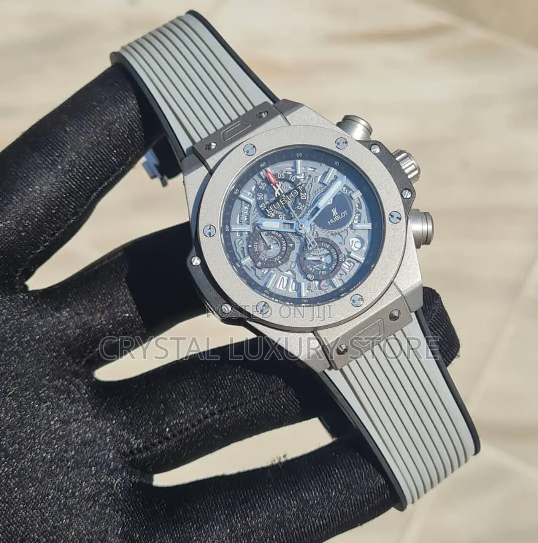 Hublot Quality Luxury Men Rubber Strap Wristwatch