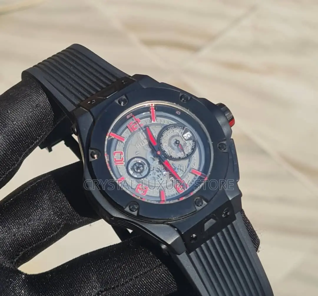 Hublot Ferrari Quality Luxury Men Rubber Strap Wristwatch