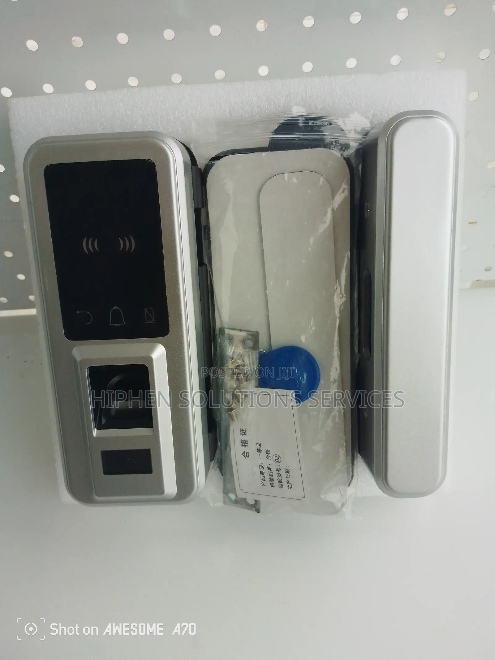 Password Fingerprint Card Glass Aluminum Door Lock