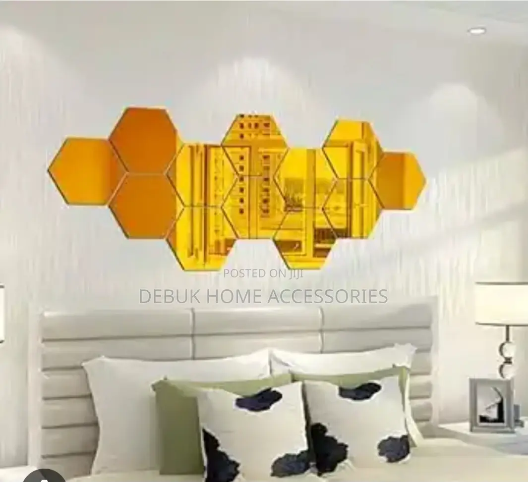 12pcs Medium Size Acrylic Gold and Silver Mirror (Self Adhesive)