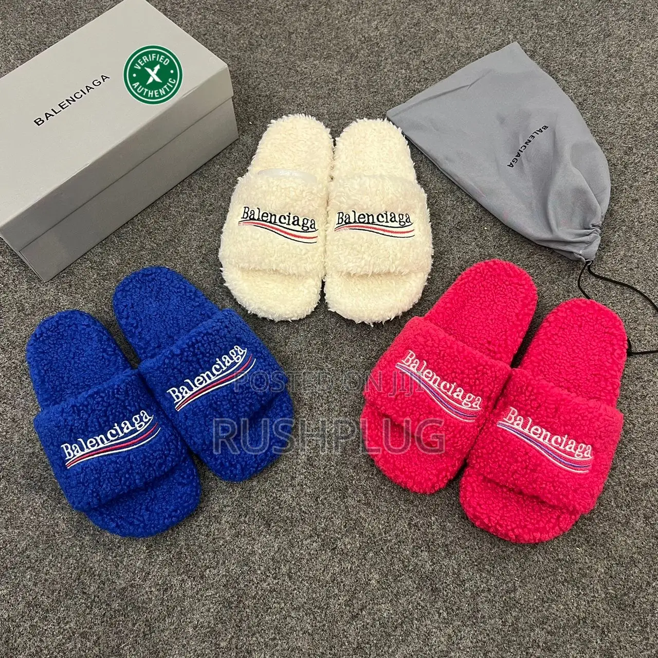 Balenciaga Furry Sliders