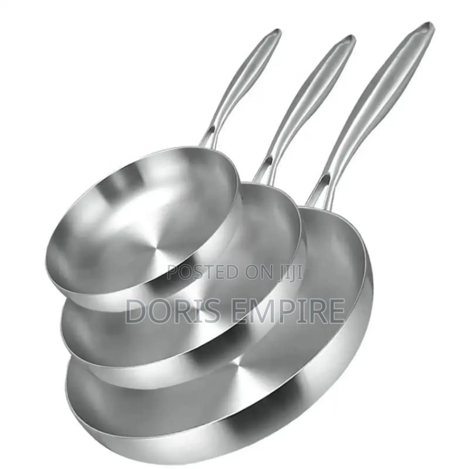 Quality 304 Stainless Steel Uncoated Nonstick Fry Pan