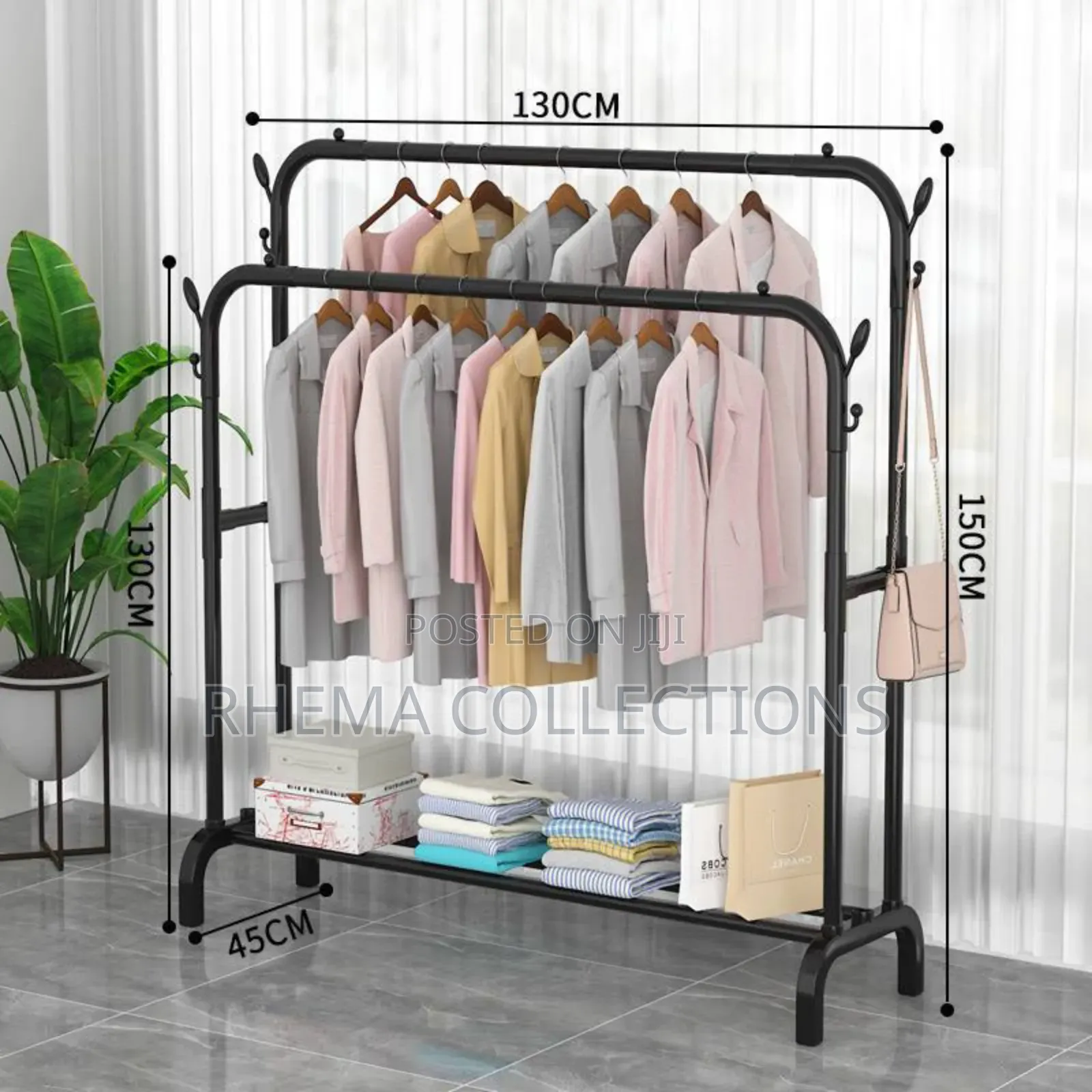 Heavy Duty Double Pole Clothes Hanger/Rack
