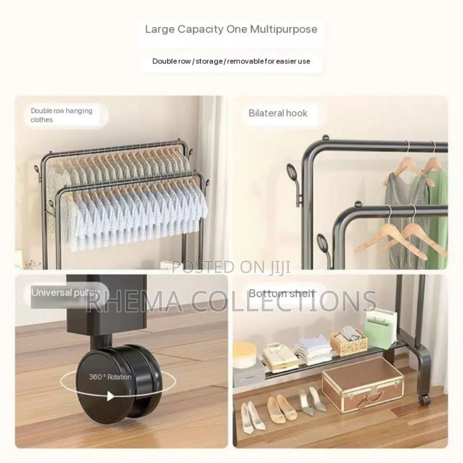 Heavy Duty Double Pole Clothes Hanger/Rack