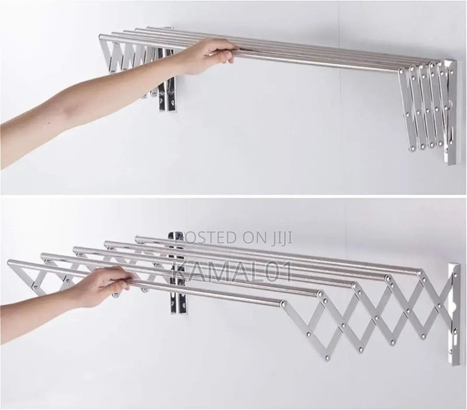 60cm Extendible Folding Wall Mounted Cloth Airer 5 Hanging