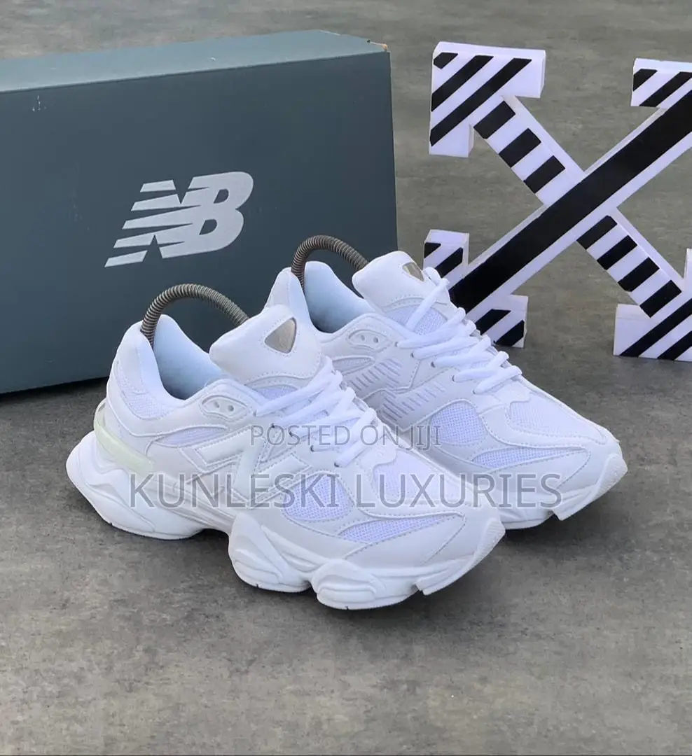 Original New Balance 9060 Triple White Sneakers