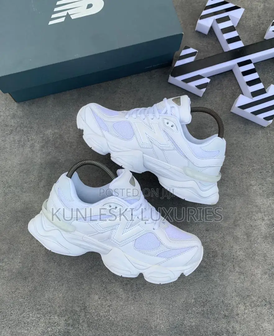 Original New Balance 9060 Triple White Sneakers