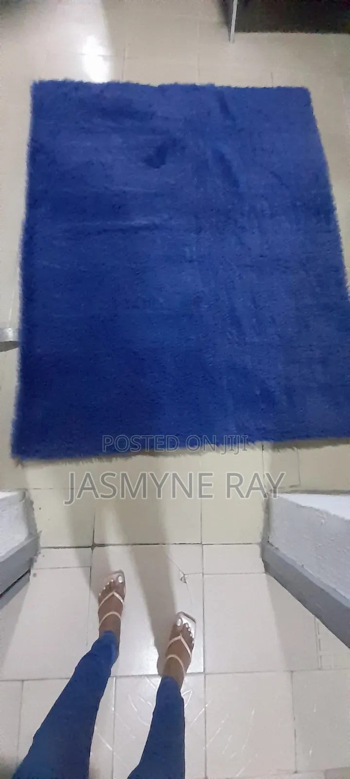 Exotic Blue Fur Rug 6 by 5ft