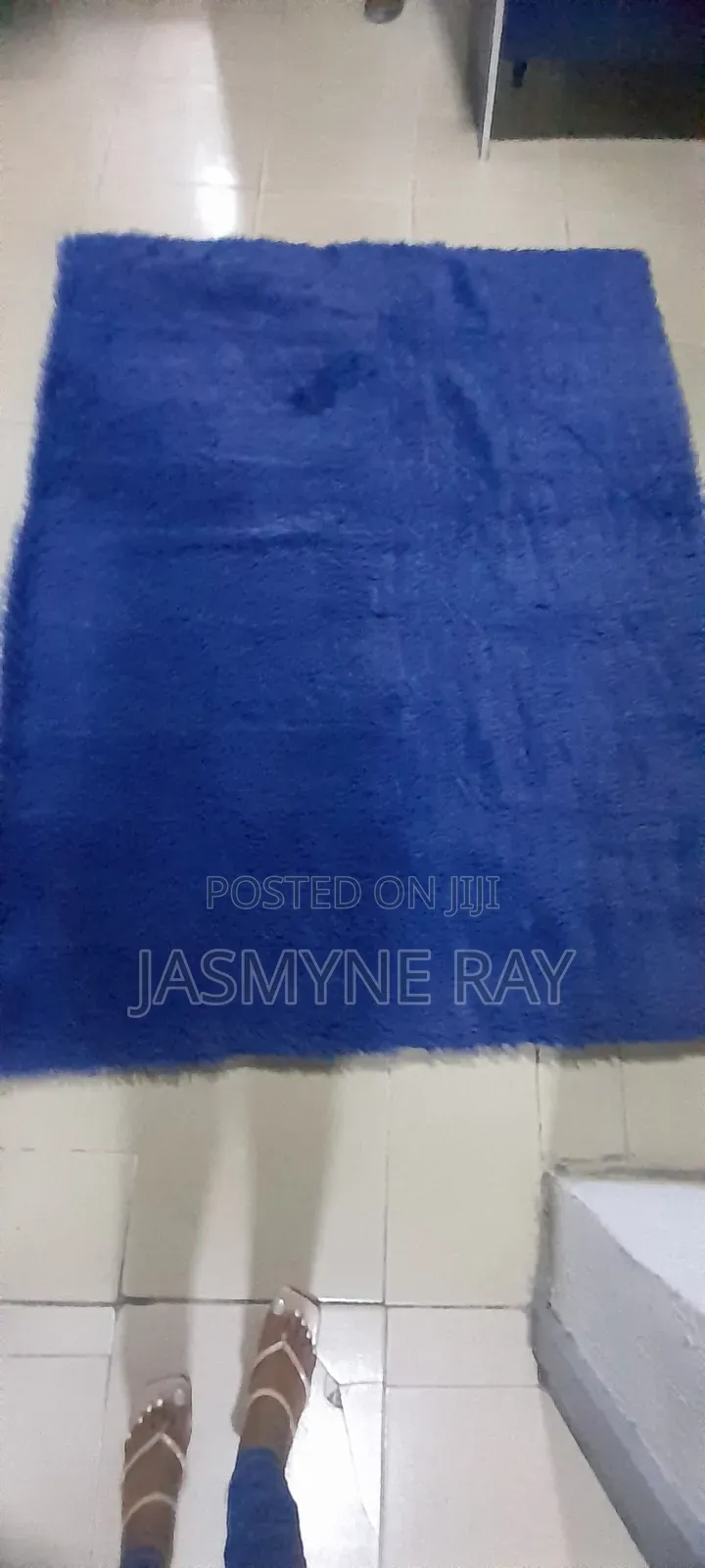 Exotic Blue Fur Rug 6 by 5ft