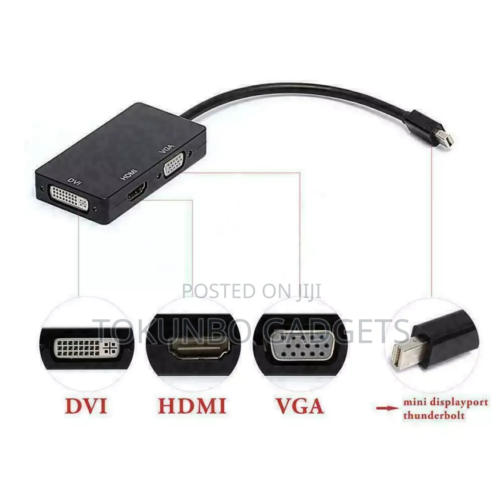 Thunderbolt Mini Display Port Dp to Hdmi Dvi Vga Adapter