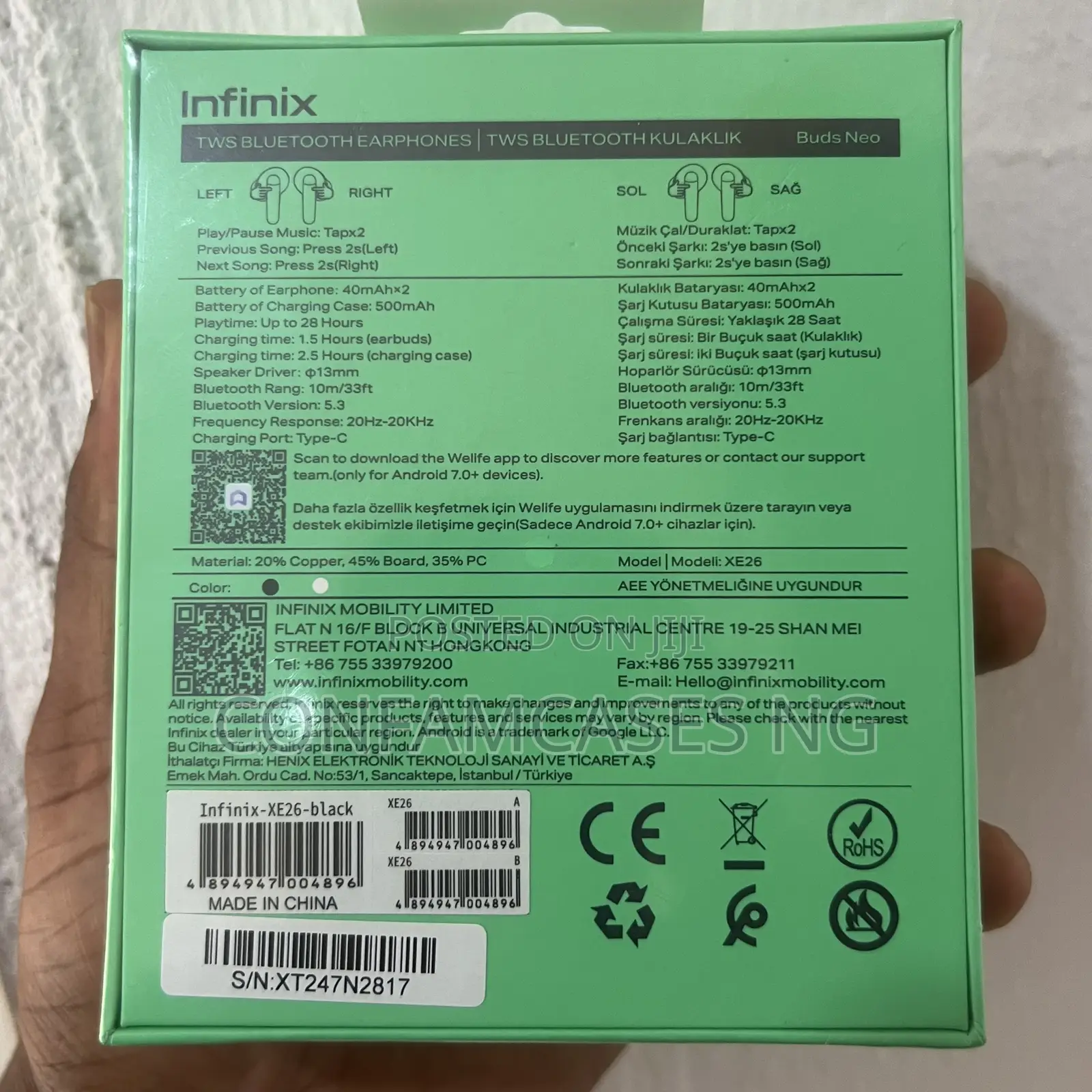 Infinix Buds Neo With Noise Cancellation (Black)