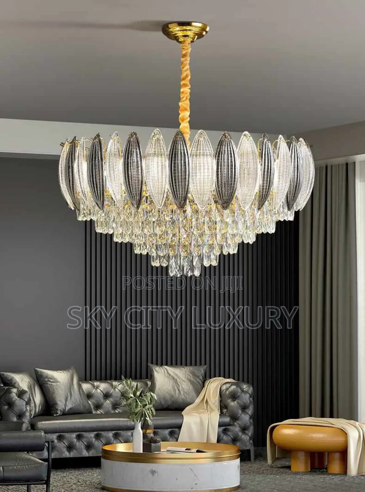 Nordic Luxury Gold Led Crystal Chandelier Light