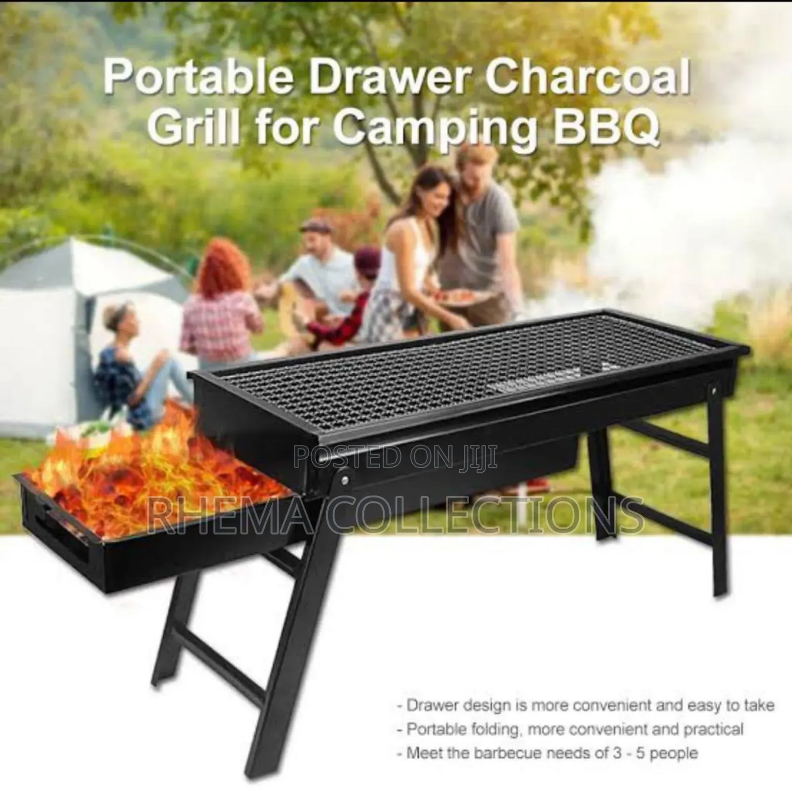Charcoal Indoor/Outdoor Barbeque Grill With Drawer