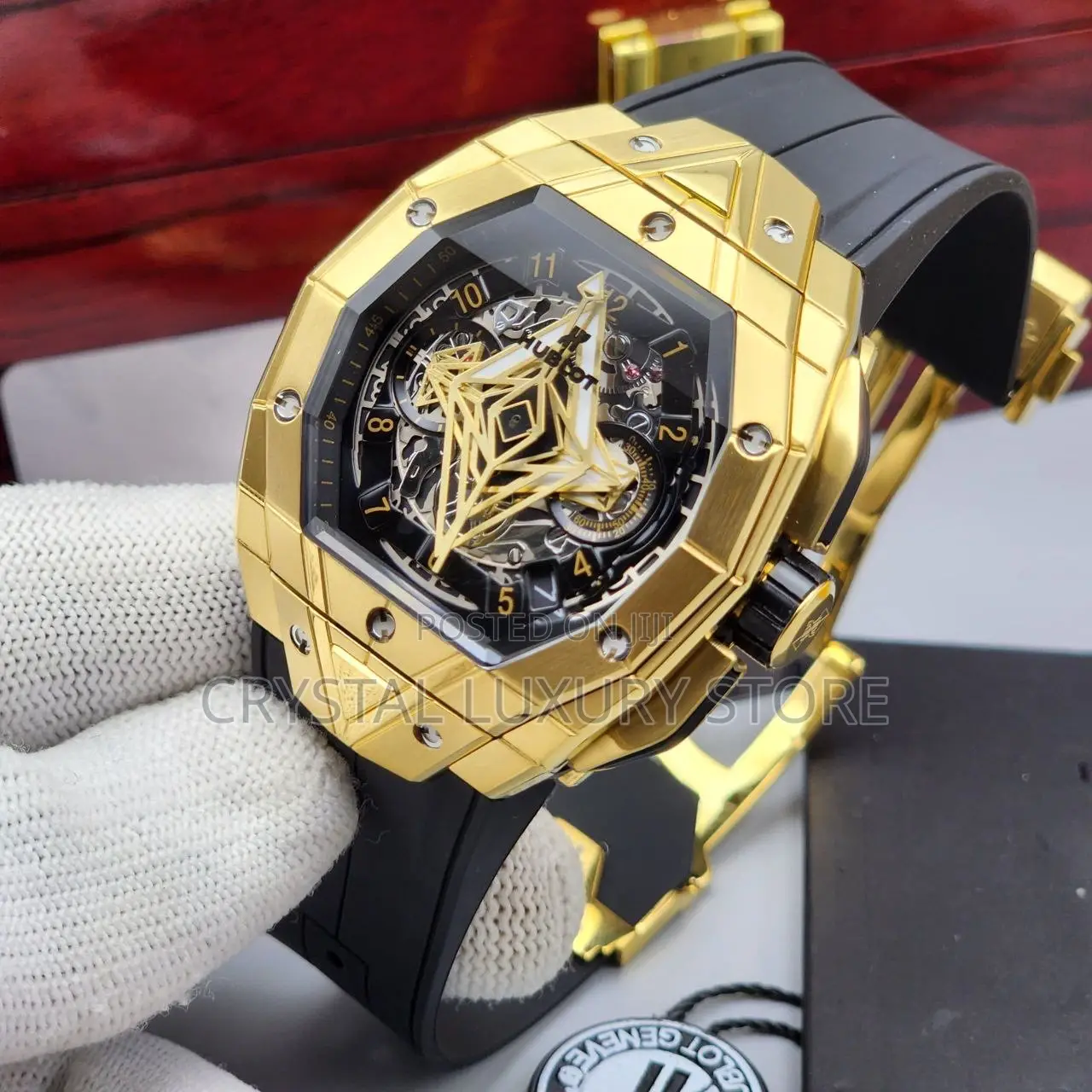 Hublot Quality Luxury Men Rubber Strap Wristwatch