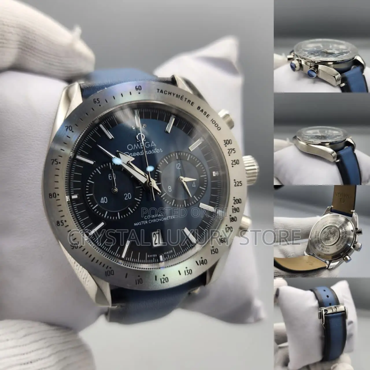 Omega Speed Mater Quality Luxury Genuine Leather Wristwatch