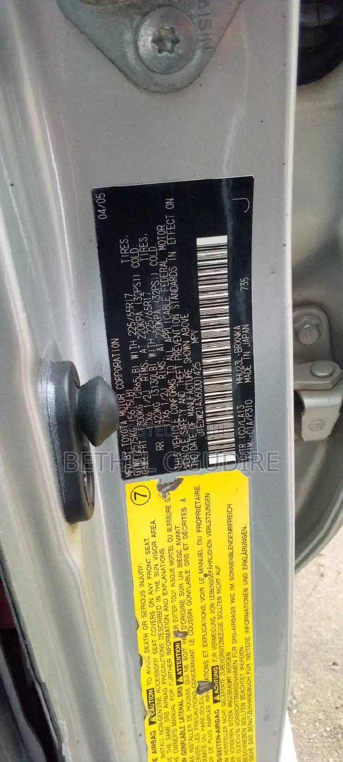 Toyota Highlander V6 2005 Silver