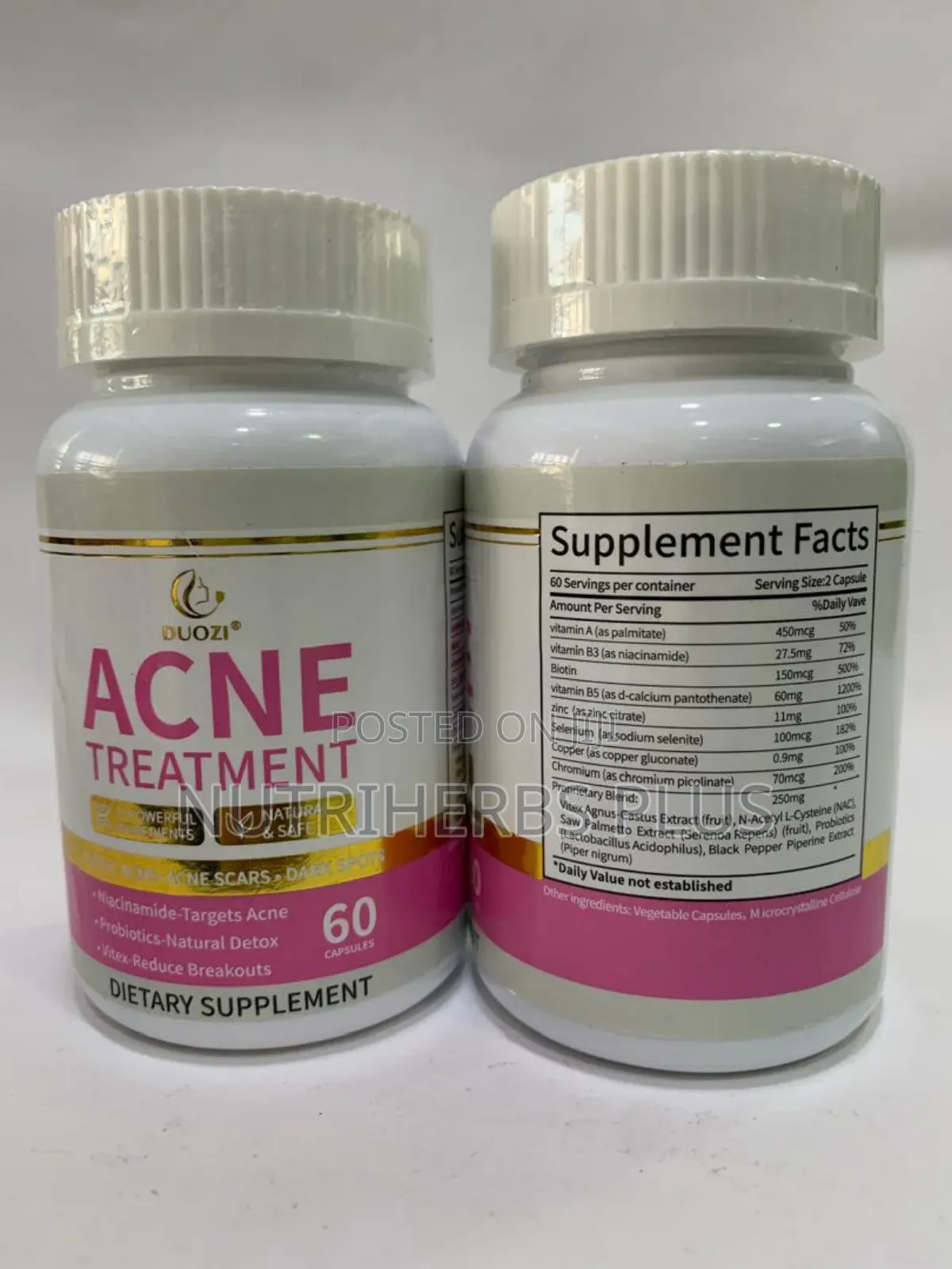 Duozi Acne Treatment 60 Capsules for Stubborn Acne Removal