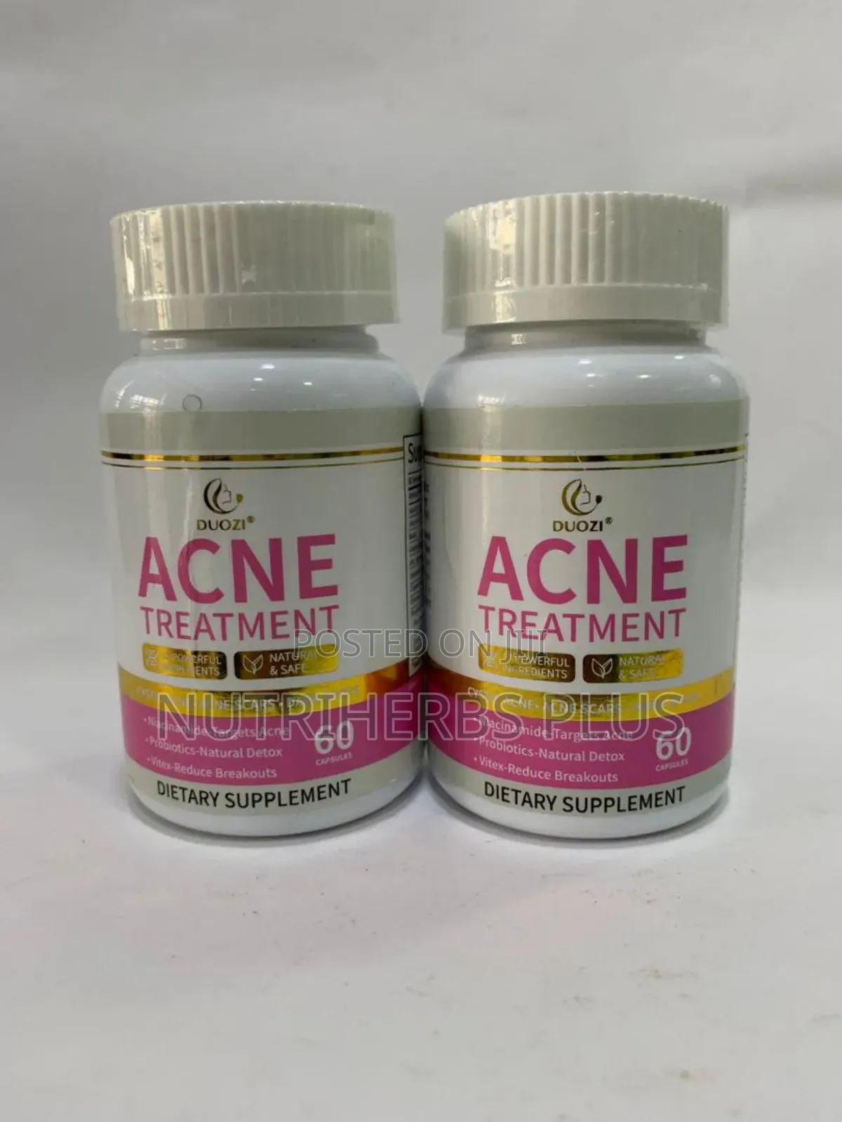Duozi Acne Treatment Dietary Caps: Crushed Acne and Sunburn