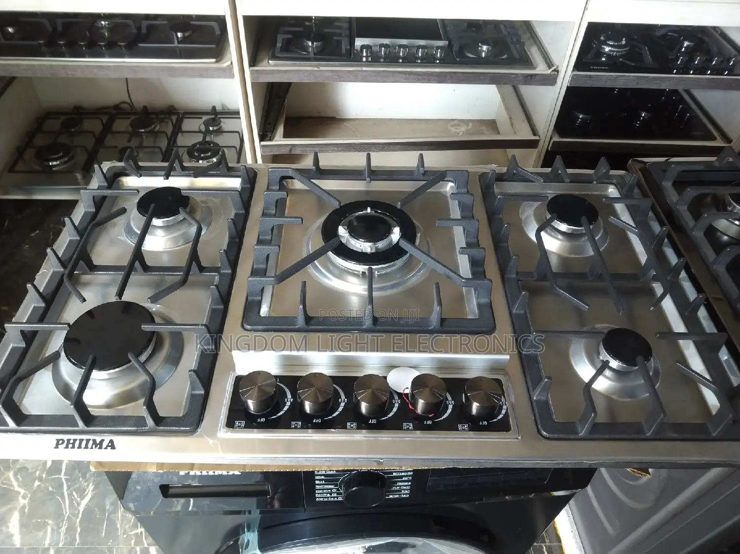 New Powerful Phima 5 Burners Stainless Gas Cooker.