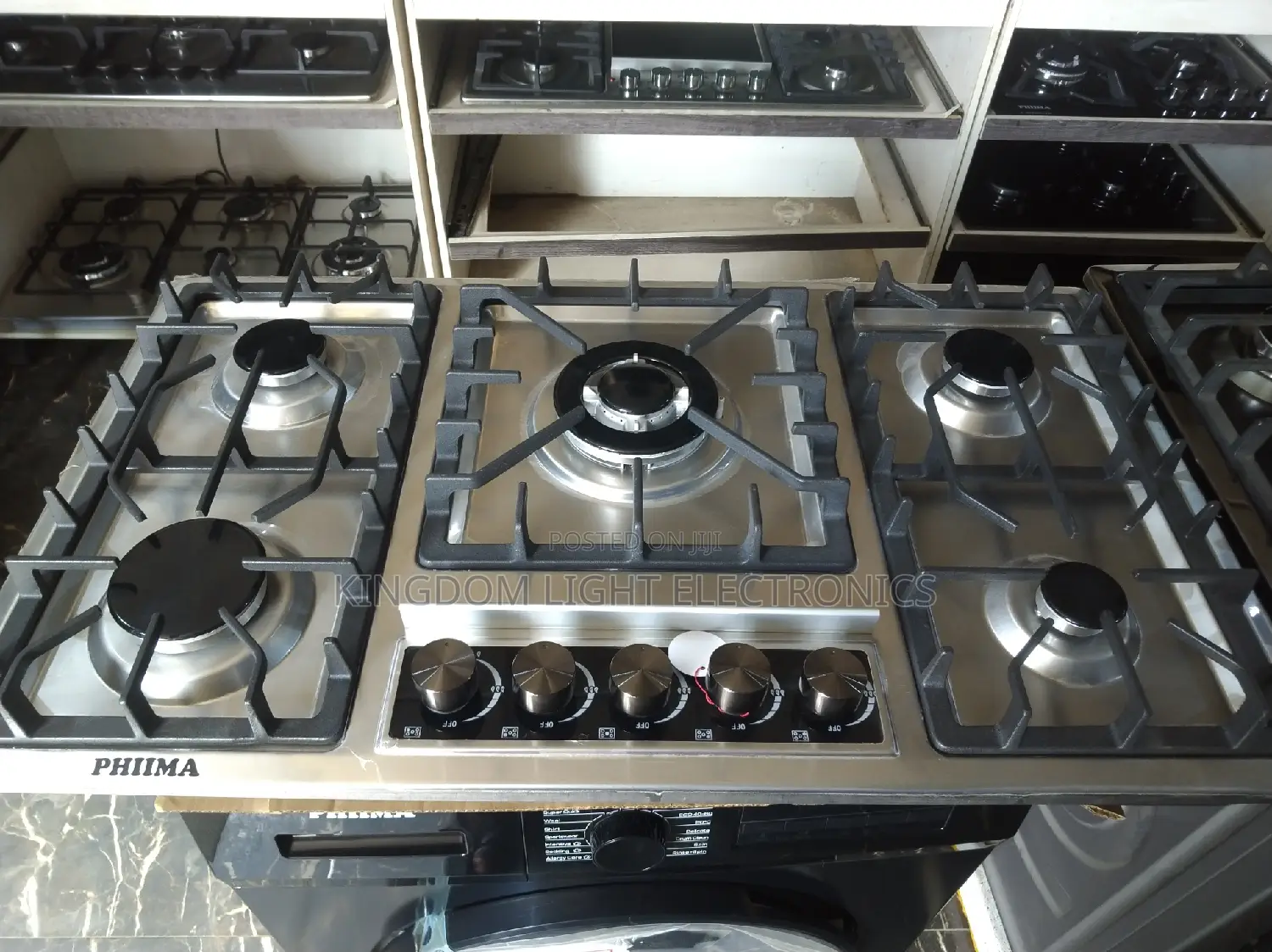 New Powerful Phima 5 Burners Stainless Gas Cooker.