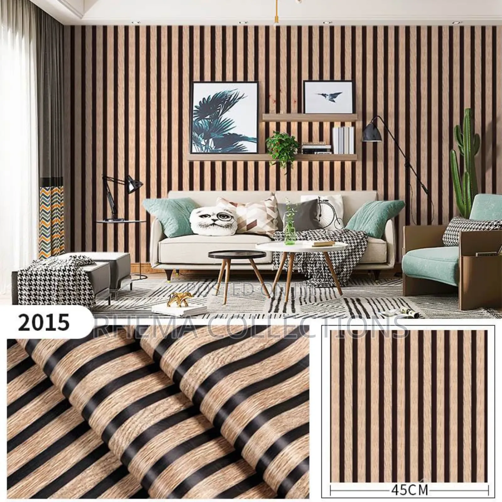 New Improved PVC Flutter Self-Adhesive Waterproof Wallpaper