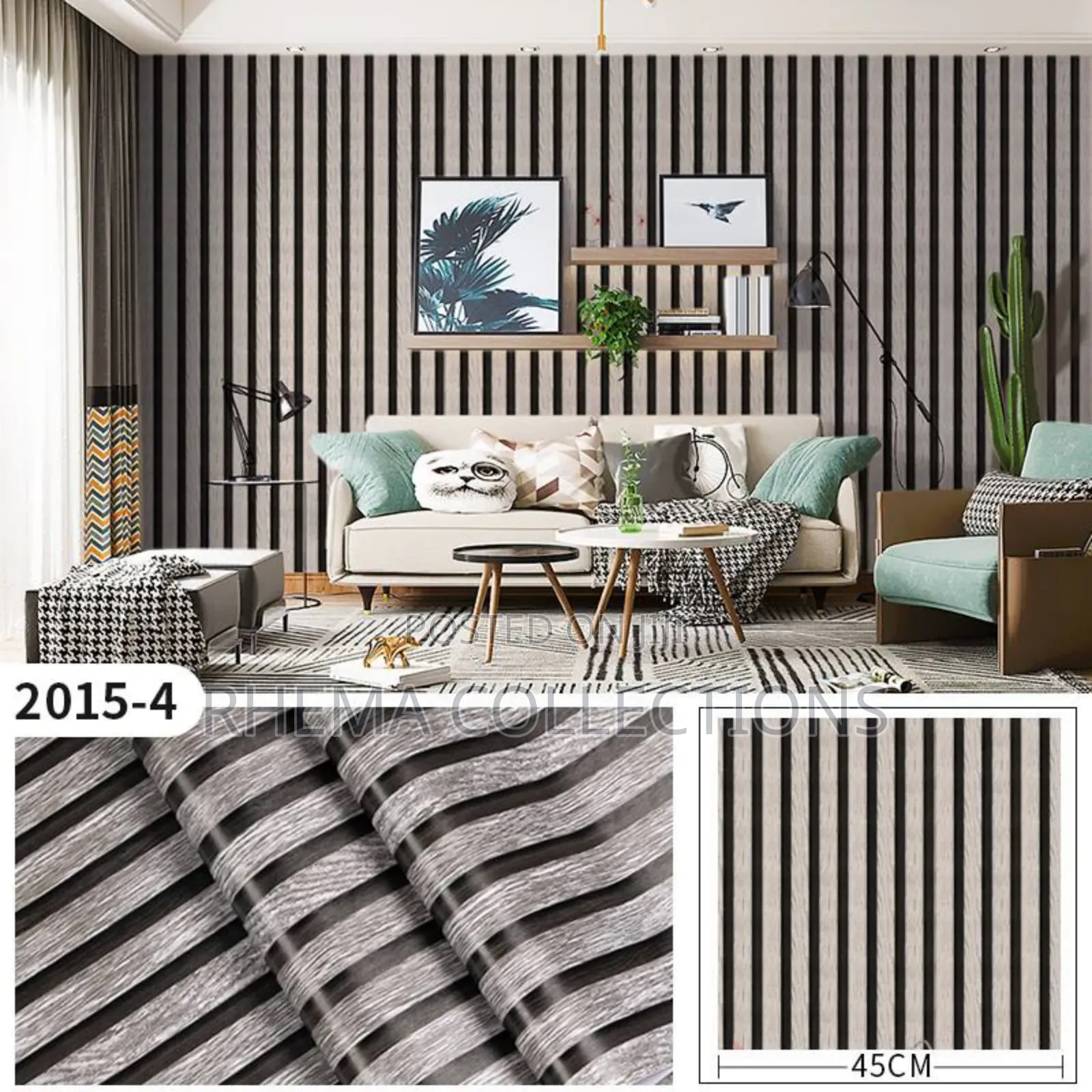 New Improved PVC Flutter Self-Adhesive Waterproof Wallpaper