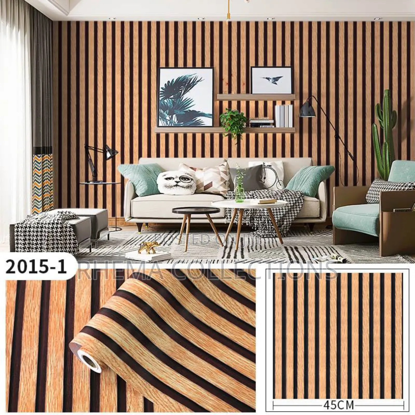 New Improved PVC Flutter Self-Adhesive Waterproof Wallpaper