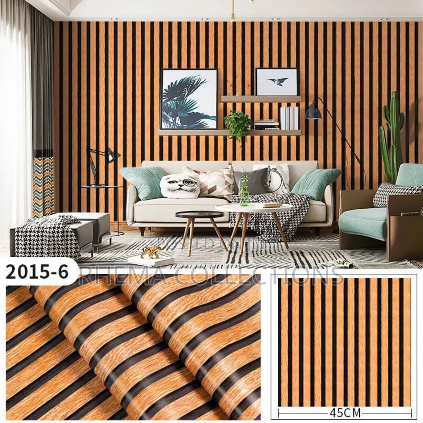 New Improved PVC Flutter Self-Adhesive Waterproof Wallpaper