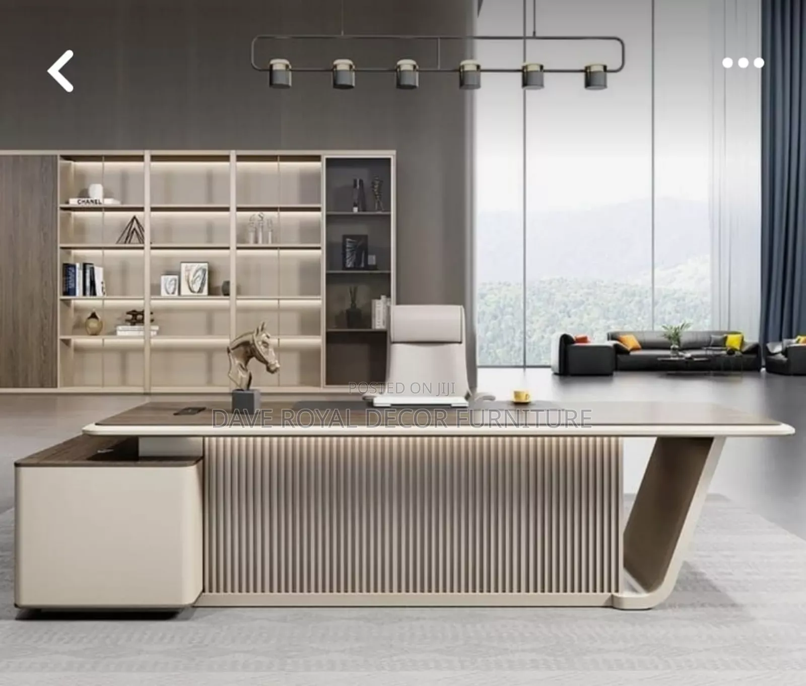 Executive Modern Office Table With Book Shelf