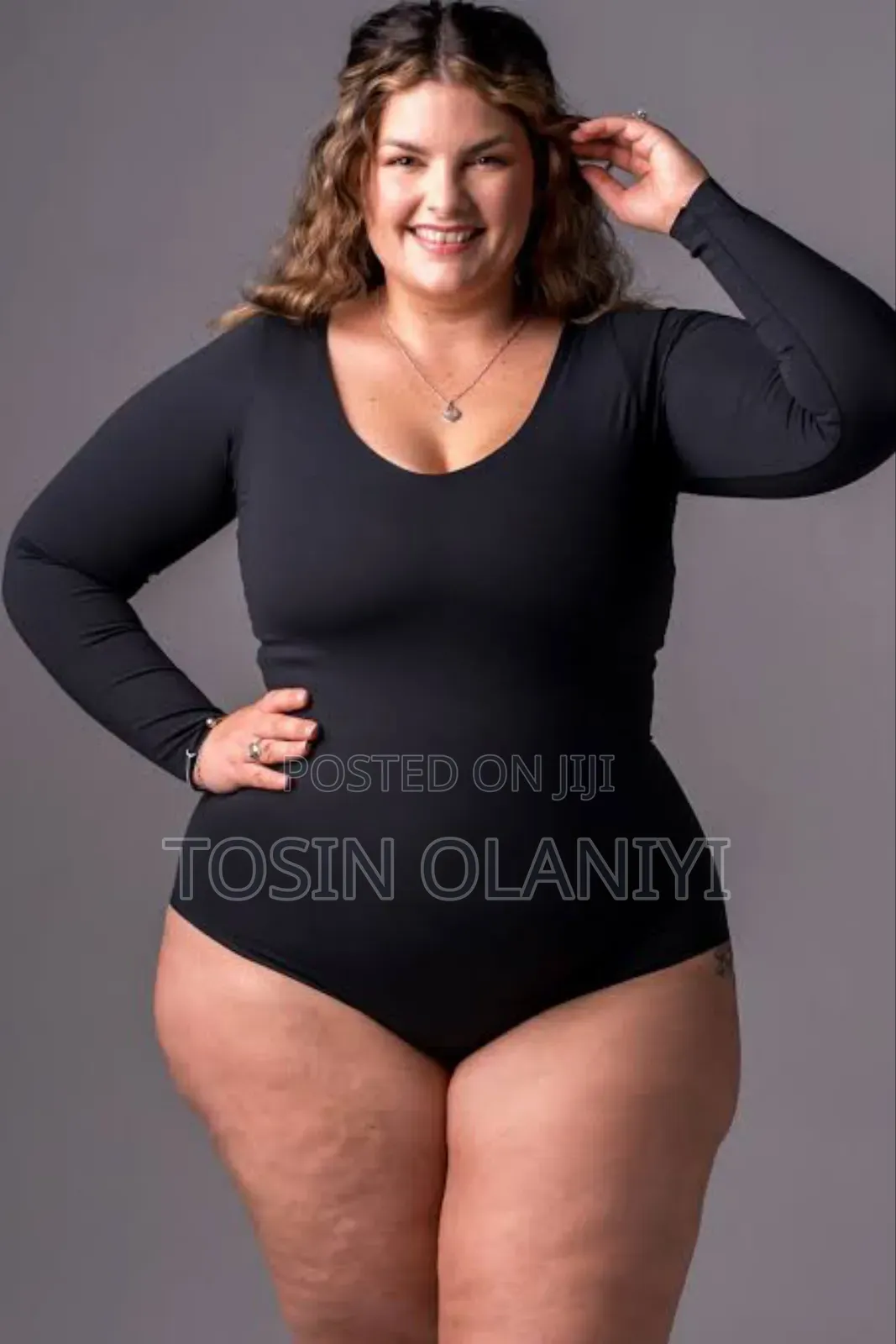 Plus Size Ladies'long Sleeve Bodysuit