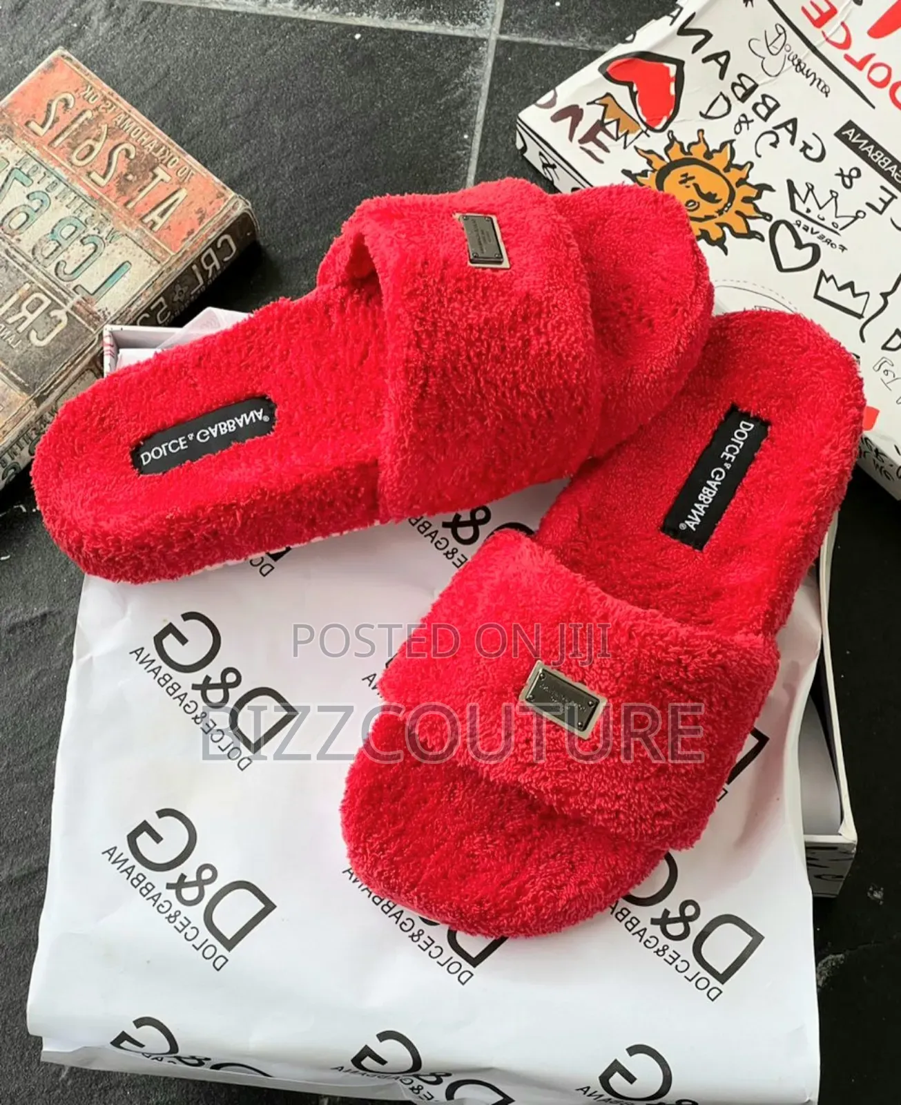 Original Dolce Gabbana Terrycloth Slides Available Instore