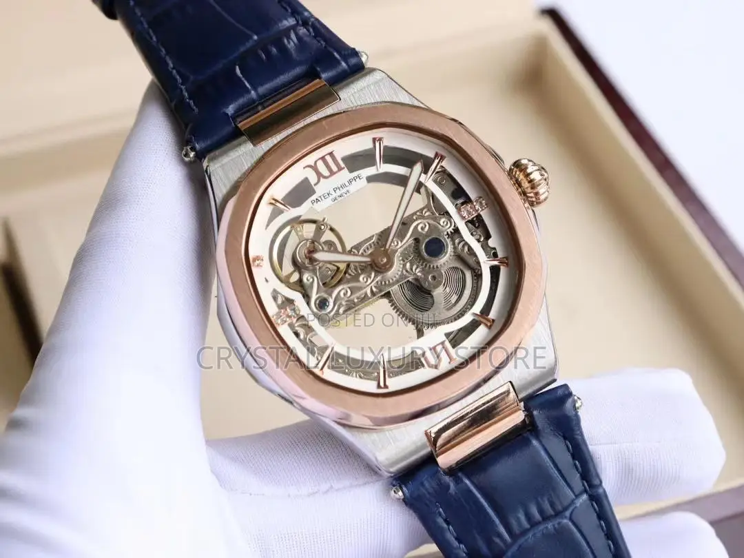 Patek Philippe Quality Luxury Men Genuine Leather Wristwatch