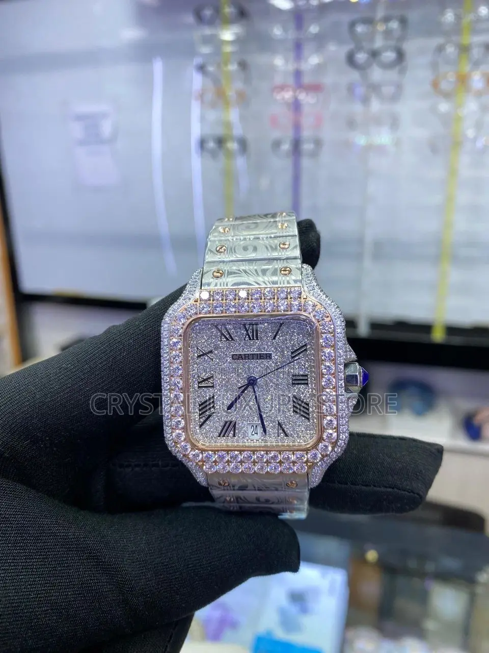Cartier Quality Luxury High-End Cubic Zirconia Wristwatch