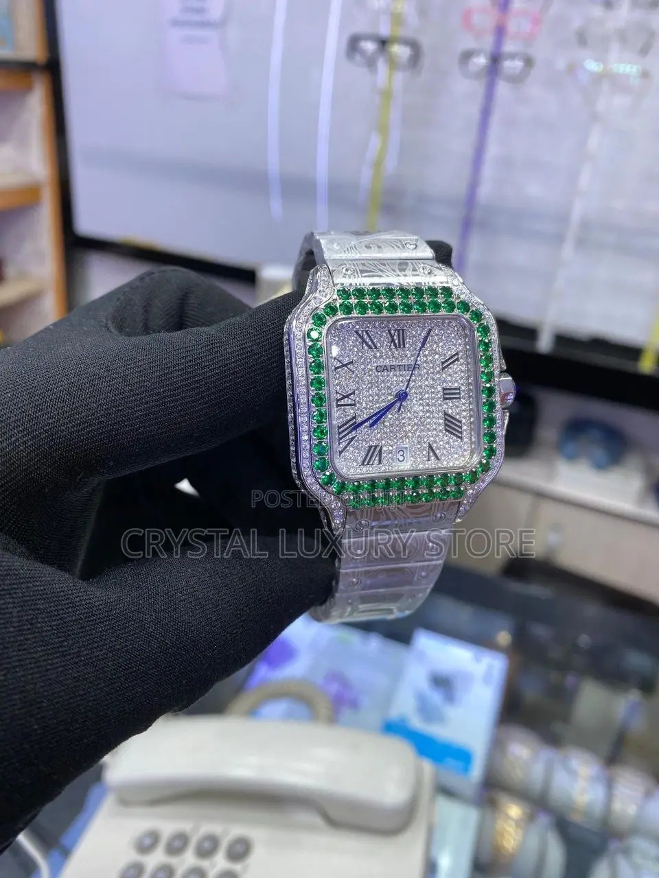 Cartier Quality Luxury High-End Cubic Zirconia Wristwatch