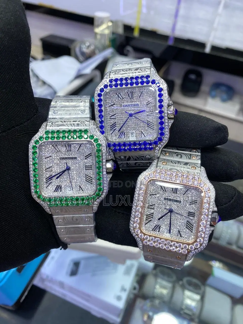 Cartier Quality Luxury High-End Cubic Zirconia Wristwatch