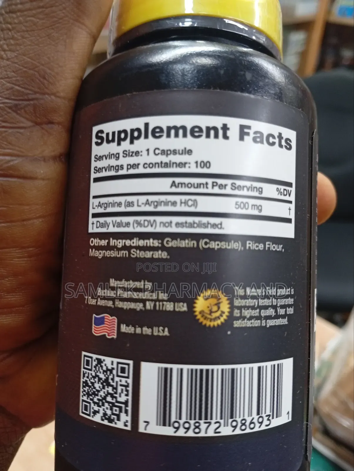 Nature's Field L-arginine 500mg-100caps