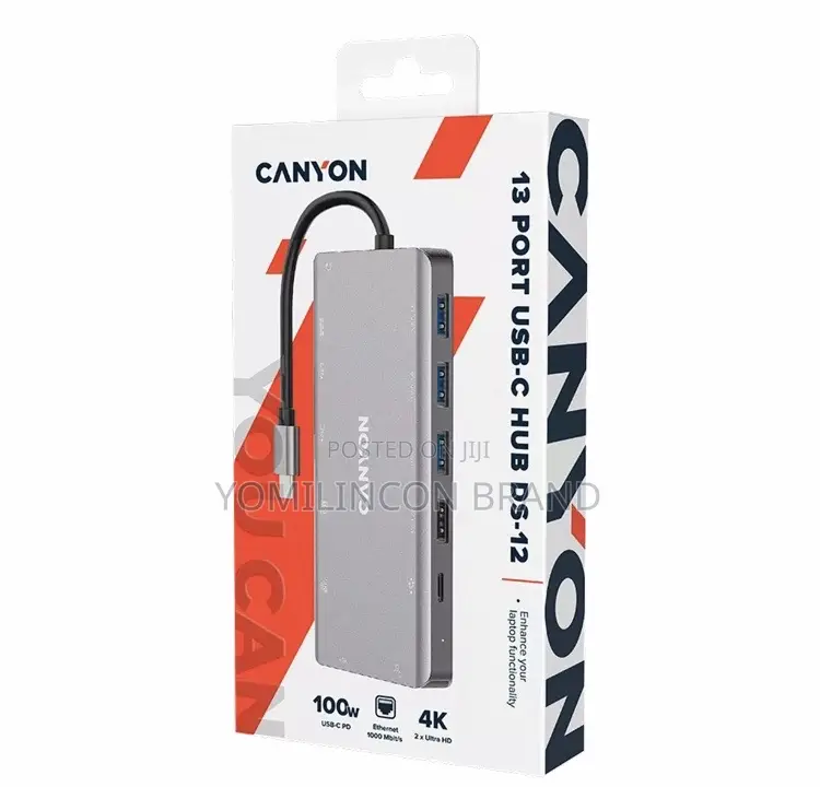 Canyon Usb-C Hub Ds-12 13in1 DRK Grey