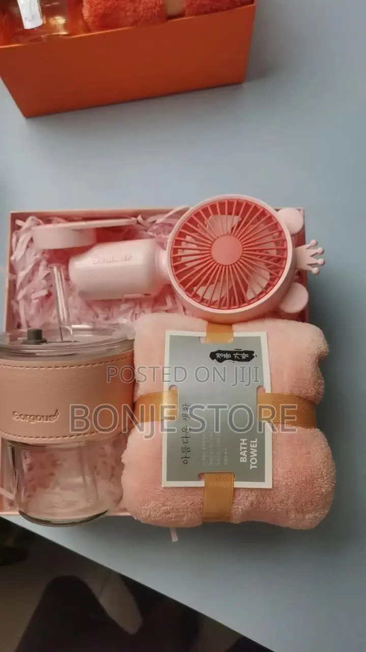 3 in I Gift Box, Towel, Protective Cup, and Mini Handy Fan
