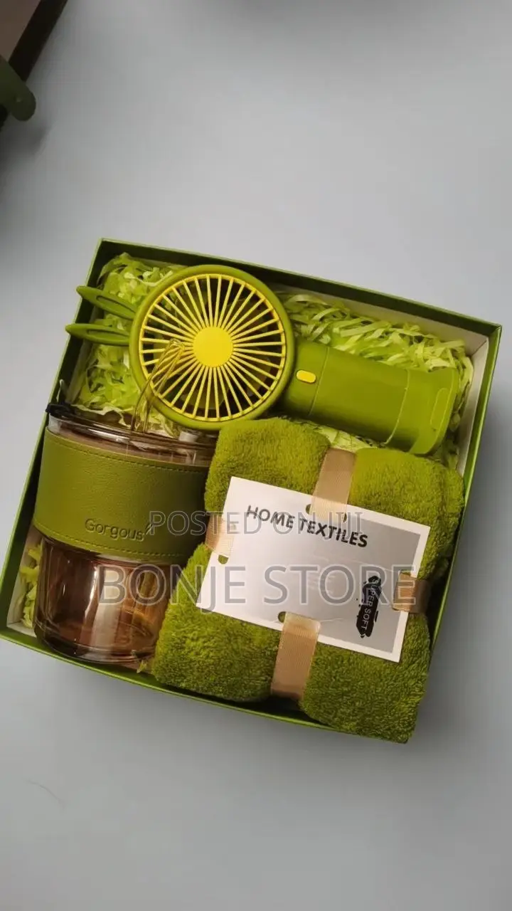3 in I Gift Box, Towel, Protective Cup, and Mini Handy Fan