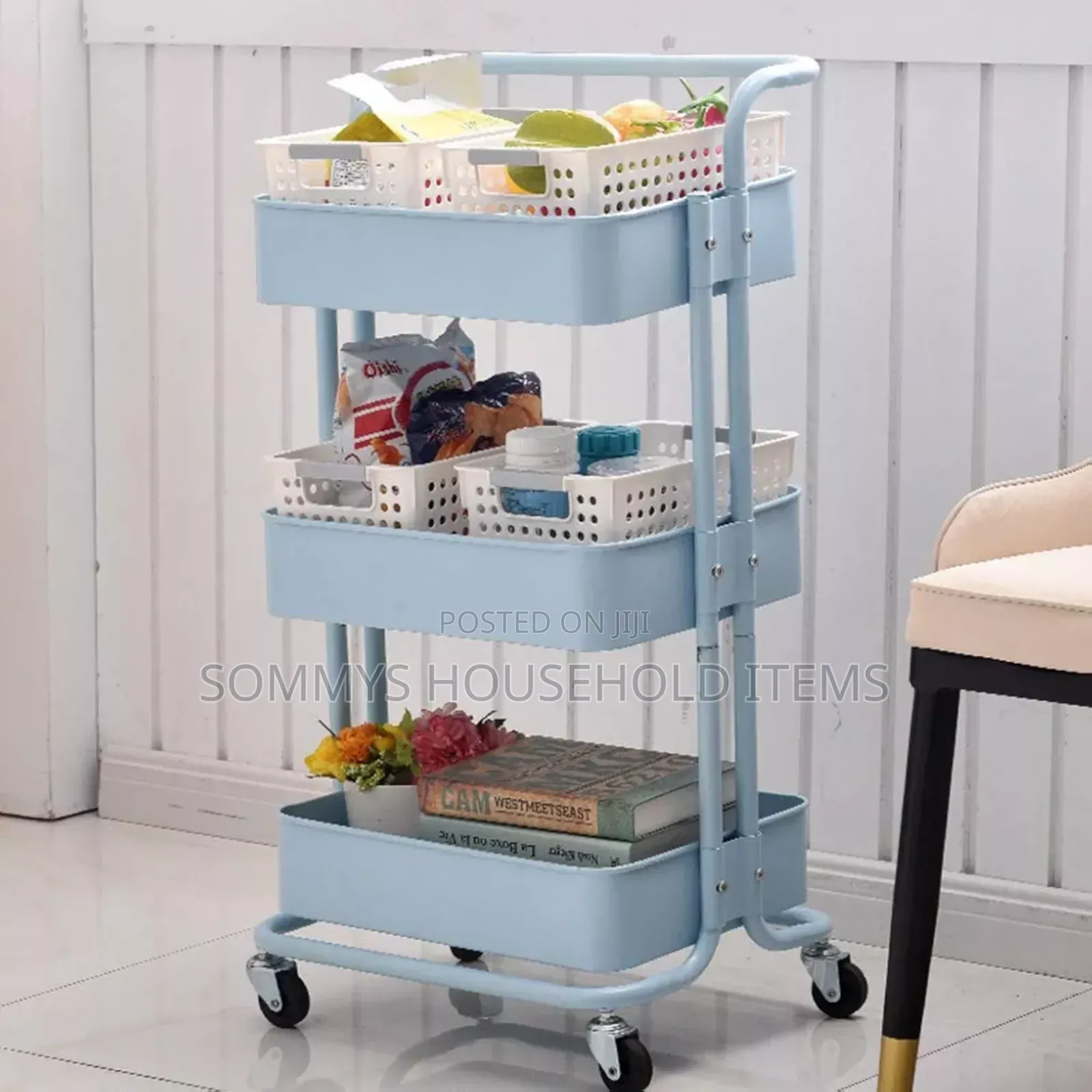 3layers Multiple-Use Movable Trolley Cart