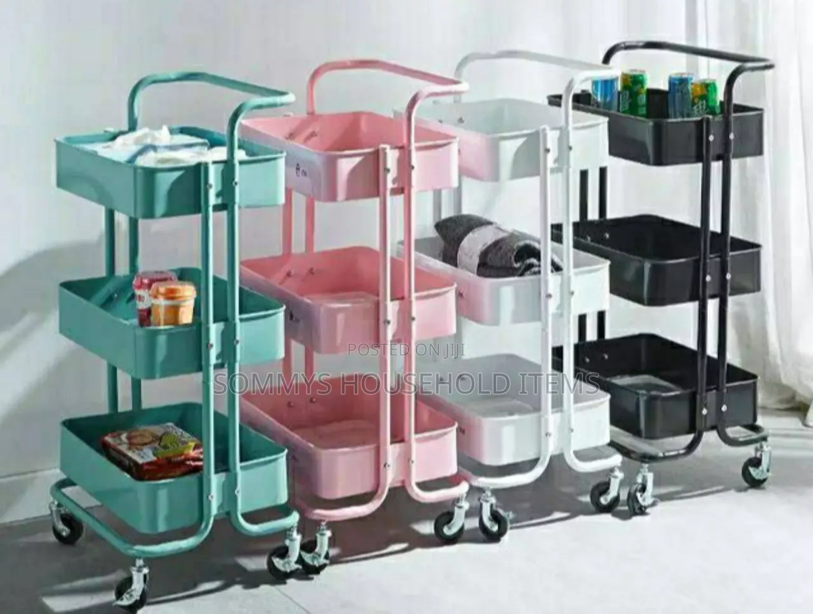 3layers Multiple-Use Movable Trolley Cart