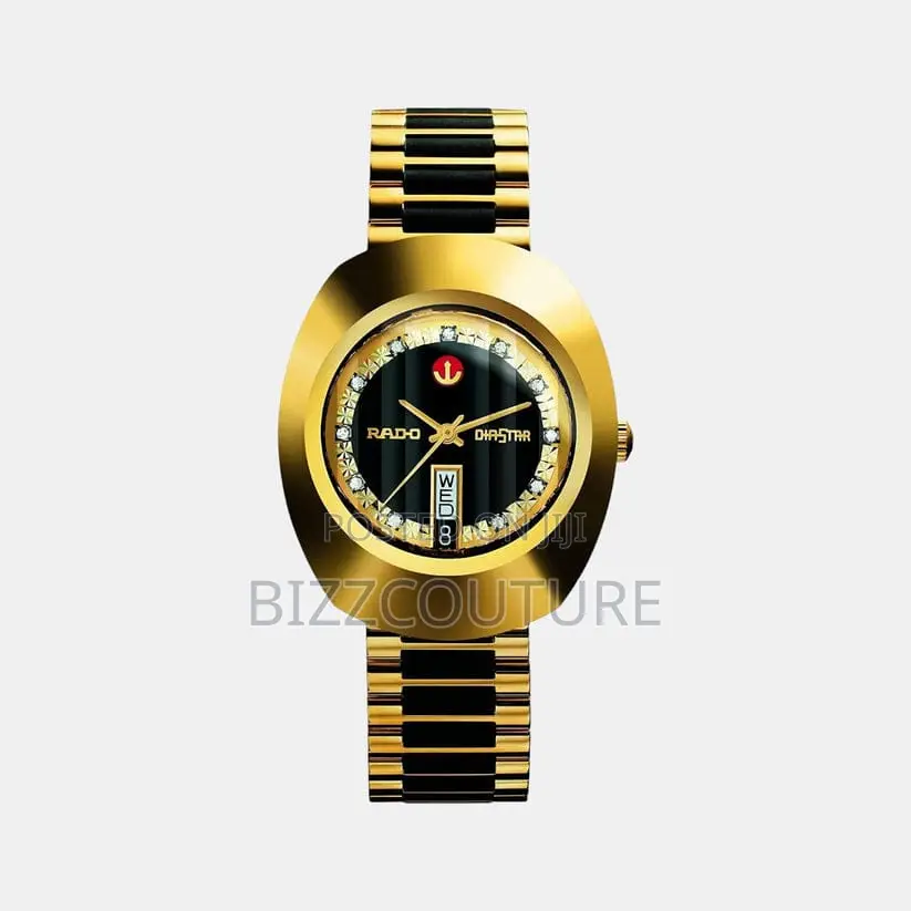 Original Rado Ceramic Gold and Black Chain Watch in Store