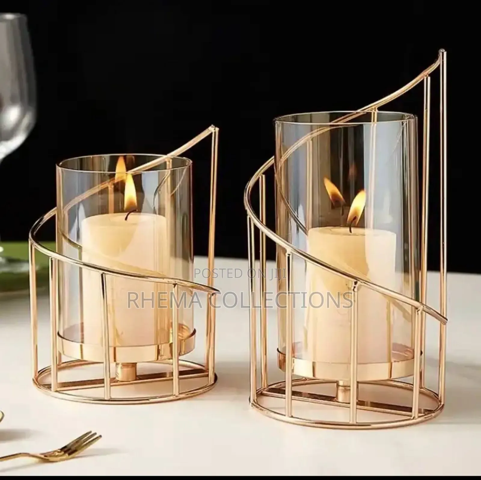 European Style Glass Candle Holder Candlelight Decor
