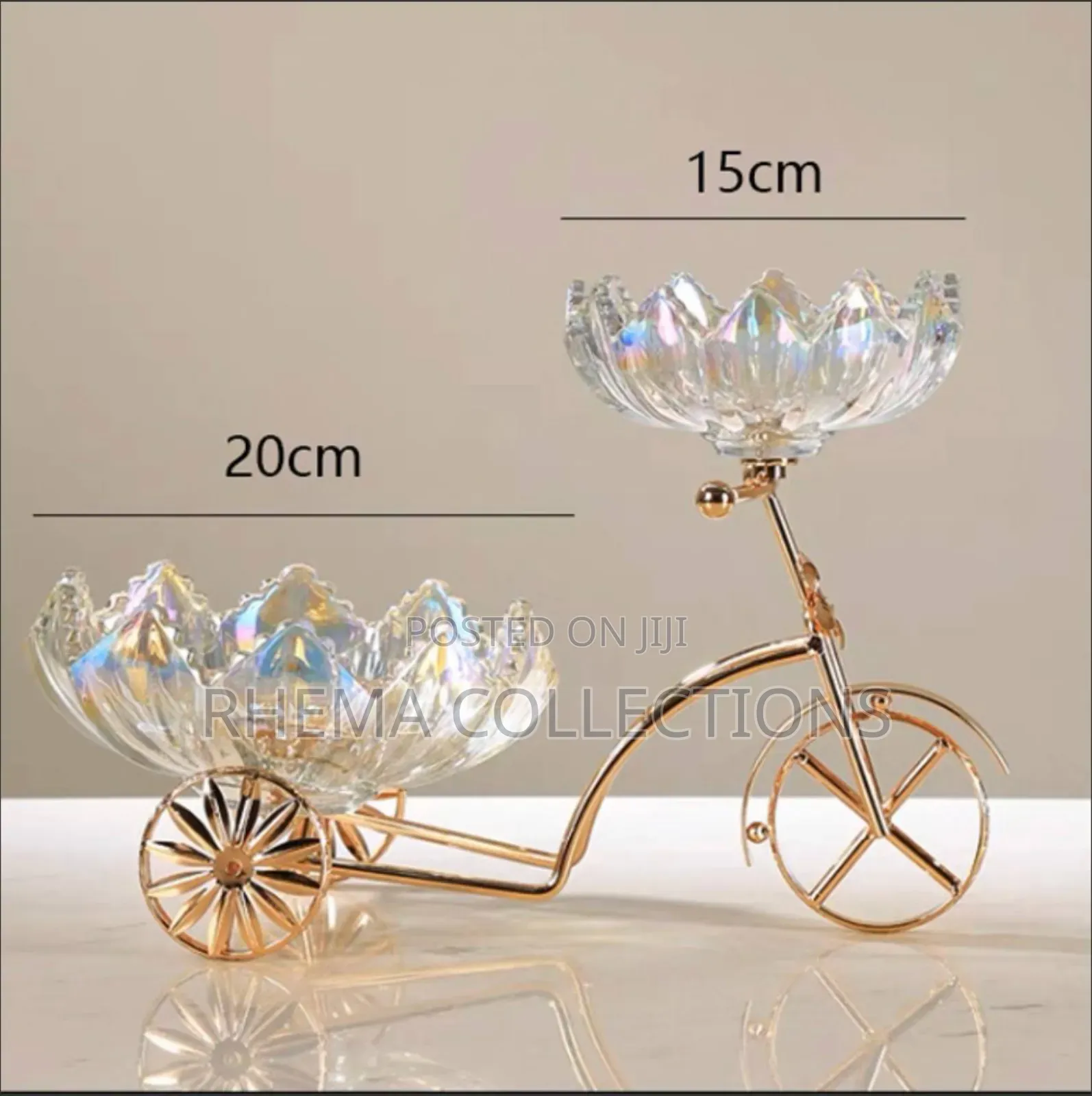 Luxury Tricycle Shaped Metal Crystal Candy Decor Stand