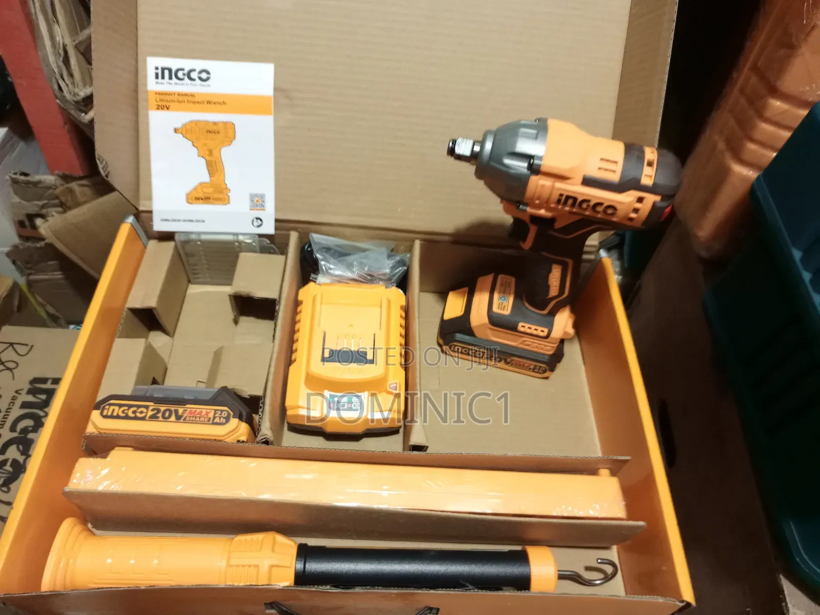 Cordless Ingco Impact Wrench 20v