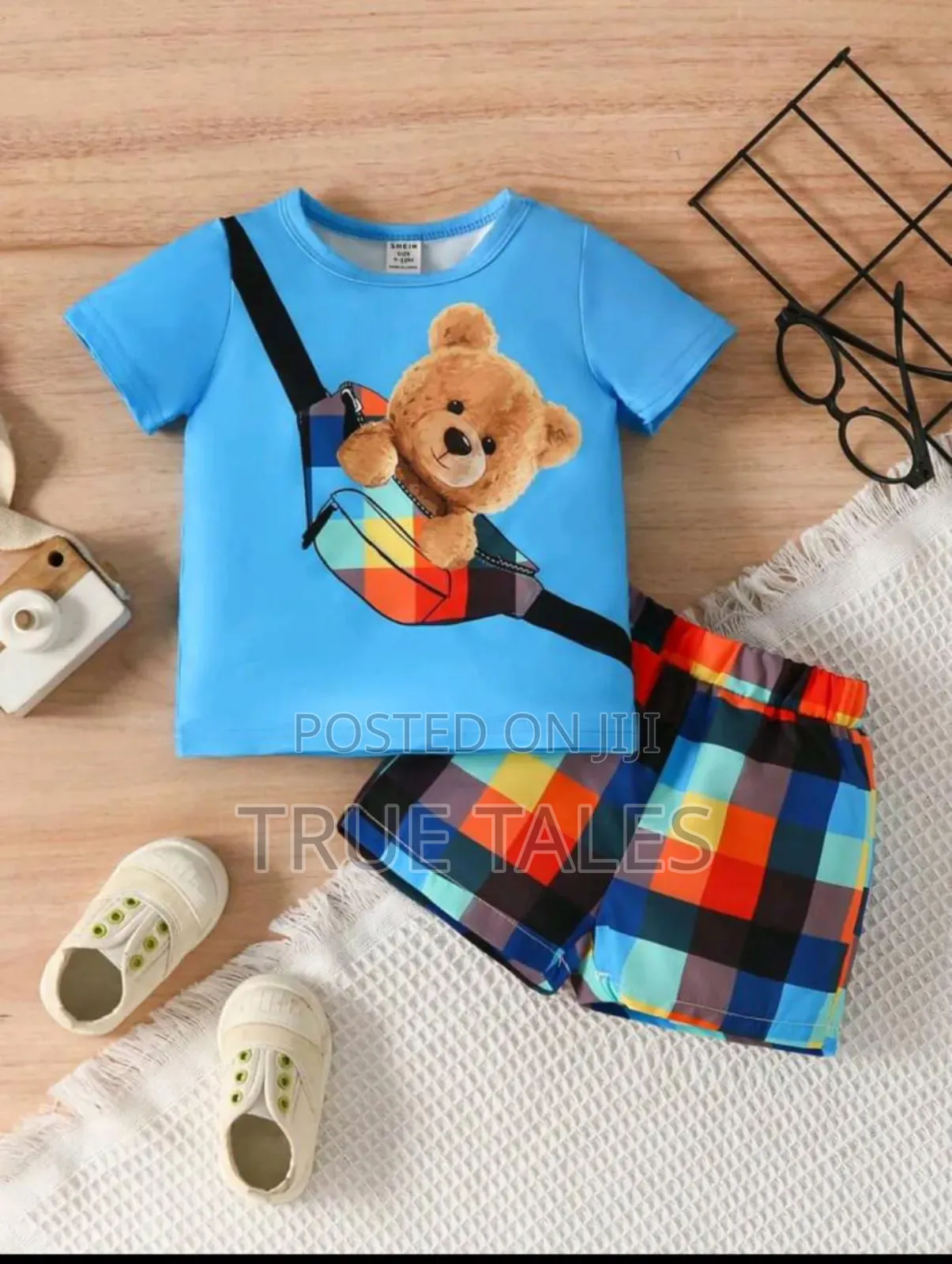 Toddler Boy's 100% Cotton Multicoloured Tops Shorts Set